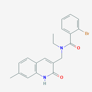 molecular formula C20H19BrN2O2 B7705129 2-bromo-N-ethyl-N-((2-hydroxy-7-methylquinolin-3-yl)methyl)benzamide 