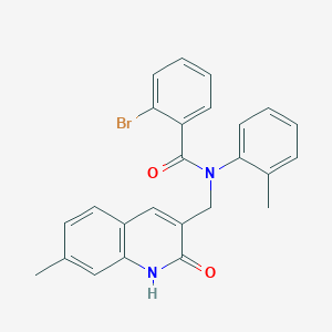 2-bromo-N-((2-hydroxy-7-methylquinolin-3-yl)methyl)-N-(o-tolyl)benzamide