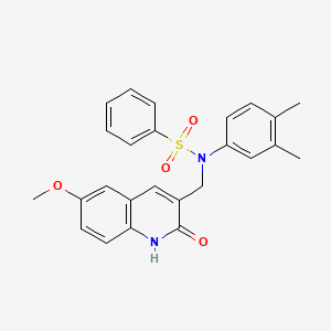 N-(3,4-dimethylphenyl)-N-((2-hydroxy-6-methoxyquinolin-3-yl)methyl)benzenesulfonamide