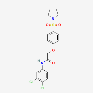 molecular formula C18H18Cl2N2O4S B7705148 N-(3,4-dichlorophenyl)-2-(4-(pyrrolidin-1-ylsulfonyl)phenoxy)acetamide 