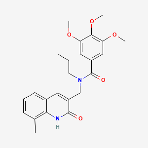 molecular formula C24H28N2O5 B7705154 N-((2-hydroxy-8-methylquinolin-3-yl)methyl)-3,4,5-trimethoxy-N-propylbenzamide 