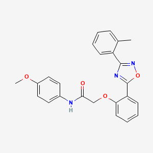 molecular formula C24H21N3O4 B7705157 N-(4-methoxyphenyl)-2-(2-(3-(o-tolyl)-1,2,4-oxadiazol-5-yl)phenoxy)acetamide 