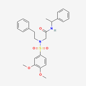 2-(3,4-dimethoxy-N-phenethylphenylsulfonamido)-N-(1-phenylethyl)acetamide