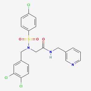 molecular formula C21H18Cl3N3O3S B7705178 2-(4-chloro-N-(3,4-dichlorobenzyl)phenylsulfonamido)-N-(pyridin-3-ylmethyl)acetamide 