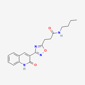 molecular formula C18H20N4O3 B7705179 N-butyl-3-(3-(2-hydroxyquinolin-3-yl)-1,2,4-oxadiazol-5-yl)propanamide 
