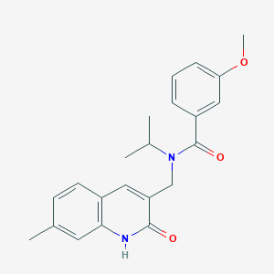 N-((2-hydroxy-7-methylquinolin-3-yl)methyl)-N-isopropyl-3-methoxybenzamide