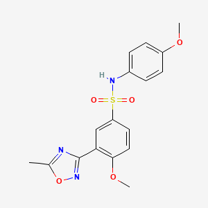 molecular formula C17H17N3O5S B7705198 4-methoxy-N-(4-methoxyphenyl)-3-(5-methyl-1,2,4-oxadiazol-3-yl)benzenesulfonamide 