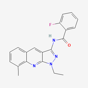 N-(1-ethyl-8-methyl-1H-pyrazolo[3,4-b]quinolin-3-yl)-2-fluorobenzamide