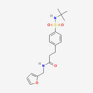 molecular formula C18H24N2O4S B7705220 3-(4-(N-(tert-butyl)sulfamoyl)phenyl)-N-(furan-2-ylmethyl)propanamide 