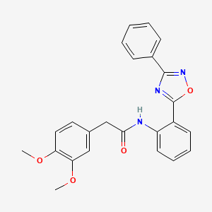 molecular formula C24H21N3O4 B7705229 2-(3,4-dimethoxyphenyl)-N-(2-(3-phenyl-1,2,4-oxadiazol-5-yl)phenyl)acetamide 