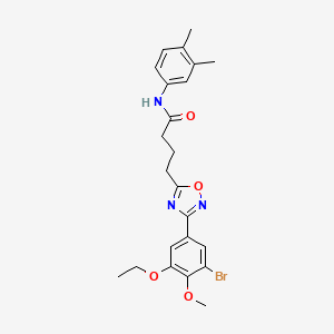 molecular formula C23H26BrN3O4 B7705299 4-(3-(3-bromo-5-ethoxy-4-methoxyphenyl)-1,2,4-oxadiazol-5-yl)-N-(3,4-dimethylphenyl)butanamide 