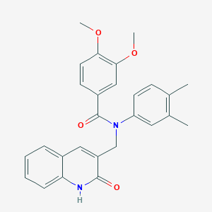 molecular formula C27H26N2O4 B7705302 N-(3,4-dimethylphenyl)-N-((2-hydroxyquinolin-3-yl)methyl)-3,4-dimethoxybenzamide 
