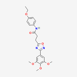 molecular formula C22H25N3O6 B7705343 N-(4-ethoxyphenyl)-3-(3-(3,4,5-trimethoxyphenyl)-1,2,4-oxadiazol-5-yl)propanamide 
