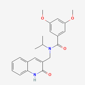 molecular formula C22H24N2O4 B7705350 N-((2-hydroxyquinolin-3-yl)methyl)-N-isopropyl-3,5-dimethoxybenzamide 