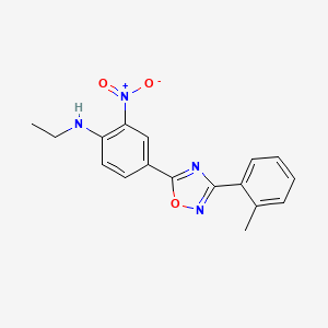 molecular formula C17H16N4O3 B7705374 N-ethyl-2-nitro-4-(3-(o-tolyl)-1,2,4-oxadiazol-5-yl)aniline 