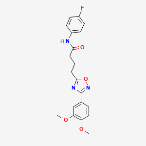 molecular formula C20H20FN3O4 B7705382 4-(3-(3,4-dimethoxyphenyl)-1,2,4-oxadiazol-5-yl)-N-(4-fluorophenyl)butanamide 