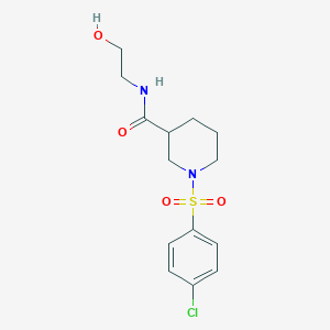 molecular formula C14H19ClN2O4S B7705395 1-(4-chlorobenzenesulfonyl)-N-[(oxolan-2-yl)methyl]piperidine-3-carboxamide 