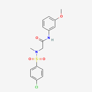 N-benzyl-2,5-dichloro-N-[2-(4-methylpiperazin-1-yl)-2-oxoethyl]benzene-1-sulfonamide