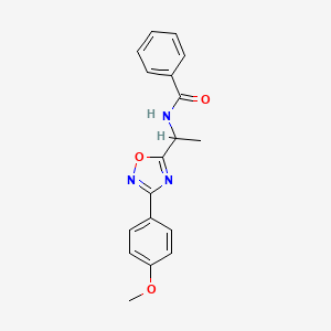 molecular formula C18H17N3O3 B7705421 N-(1-(3-(4-methoxyphenyl)-1,2,4-oxadiazol-5-yl)ethyl)benzamide 