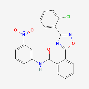 molecular formula C21H13ClN4O4 B7705426 2-(3-(2-chlorophenyl)-1,2,4-oxadiazol-5-yl)-N-(3-nitrophenyl)benzamide 