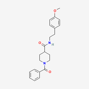 molecular formula C22H26N2O3 B7705433 1-benzoyl-N-(4-methoxyphenethyl)piperidine-4-carboxamide 