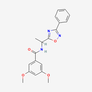 3,5-dimethoxy-N-(1-(3-phenyl-1,2,4-oxadiazol-5-yl)ethyl)benzamide