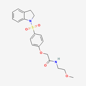 molecular formula C19H22N2O5S B7705443 2-[4-(2,3-dihydro-1H-indole-1-sulfonyl)phenoxy]-N-phenylacetamide 