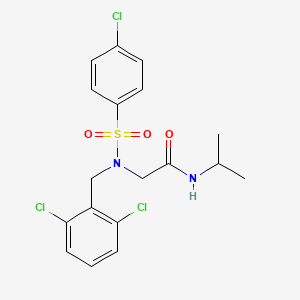 molecular formula C18H19Cl3N2O3S B7705467 2-(4-chloro-N-(2,6-dichlorobenzyl)phenylsulfonamido)-N-isopropylacetamide 