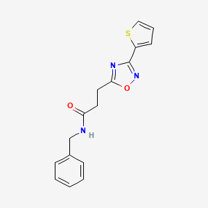 molecular formula C16H15N3O2S B7705485 N-benzyl-3-(3-(thiophen-2-yl)-1,2,4-oxadiazol-5-yl)propanamide 