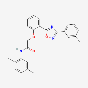 molecular formula C25H23N3O3 B7705495 N-(2,5-dimethylphenyl)-2-(2-(3-(m-tolyl)-1,2,4-oxadiazol-5-yl)phenoxy)acetamide 