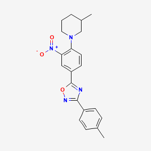 molecular formula C21H22N4O3 B7705497 5-(4-(3-methylpiperidin-1-yl)-3-nitrophenyl)-3-(p-tolyl)-1,2,4-oxadiazole 