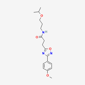 molecular formula C18H25N3O4 B7705511 N-(3-isopropoxypropyl)-3-(3-(4-methoxyphenyl)-1,2,4-oxadiazol-5-yl)propanamide 