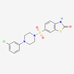 molecular formula C17H16ClN3O3S2 B7705514 6-((4-(3-Chlorophenyl)piperazin-1-yl)sulfonyl)benzo[d]thiazol-2(3H)-one CAS No. 958585-46-1