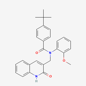 molecular formula C28H28N2O3 B7705521 4-(tert-butyl)-N-((2-hydroxyquinolin-3-yl)methyl)-N-(2-methoxyphenyl)benzamide 