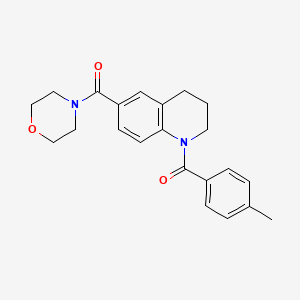 molecular formula C22H24N2O3 B7705523 N-(3-chlorophenyl)-1-(4-methylbenzoyl)-1,2,3,4-tetrahydroquinoline-6-carboxamide 