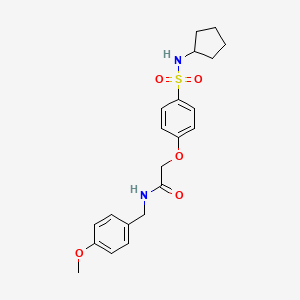 molecular formula C21H26N2O5S B7705533 2-(4-(N-cyclopentylsulfamoyl)phenoxy)-N-(4-methoxybenzyl)acetamide 