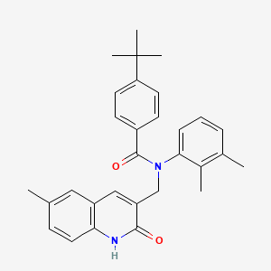 molecular formula C30H32N2O2 B7705542 4-(tert-butyl)-N-(2,3-dimethylphenyl)-N-((2-hydroxy-6-methylquinolin-3-yl)methyl)benzamide 