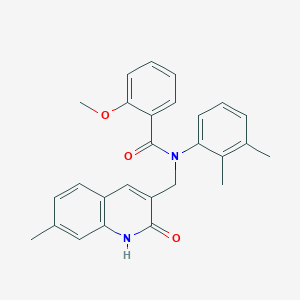 molecular formula C27H26N2O3 B7705603 N-(2,3-dimethylphenyl)-N-((2-hydroxy-7-methylquinolin-3-yl)methyl)-2-methoxybenzamide 