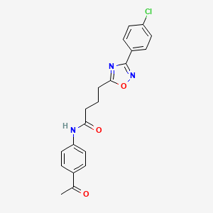 molecular formula C20H18ClN3O3 B7705607 N-(4-acetylphenyl)-4-(3-(4-chlorophenyl)-1,2,4-oxadiazol-5-yl)butanamide 
