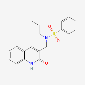 N-butyl-N-((2-hydroxy-8-methylquinolin-3-yl)methyl)benzenesulfonamide