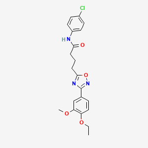 molecular formula C21H22ClN3O4 B7705640 N-(4-chlorophenyl)-4-(3-(4-ethoxy-3-methoxyphenyl)-1,2,4-oxadiazol-5-yl)butanamide 