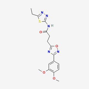 molecular formula C17H19N5O4S B7705651 3-(3-(3,4-dimethoxyphenyl)-1,2,4-oxadiazol-5-yl)-N-(5-ethyl-1,3,4-thiadiazol-2-yl)propanamide 