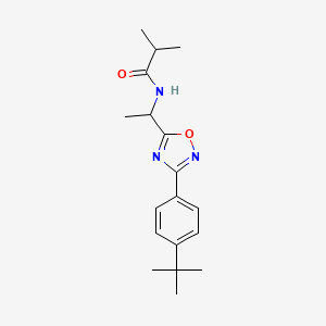 molecular formula C18H25N3O2 B7705663 N-(1-(3-(4-(tert-butyl)phenyl)-1,2,4-oxadiazol-5-yl)ethyl)isobutyramide 