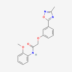 molecular formula C18H17N3O4 B7705692 N-(2-methoxyphenyl)-2-(3-(3-methyl-1,2,4-oxadiazol-5-yl)phenoxy)acetamide 