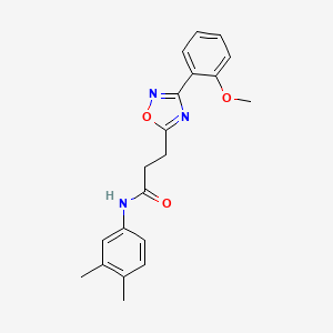 molecular formula C20H21N3O3 B7705702 N-(3,4-dimethylphenyl)-3-(3-(2-methoxyphenyl)-1,2,4-oxadiazol-5-yl)propanamide 