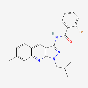 molecular formula C22H21BrN4O B7705708 2-bromo-N-(1-isobutyl-7-methyl-1H-pyrazolo[3,4-b]quinolin-3-yl)benzamide 