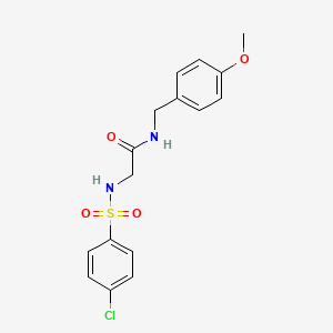 molecular formula C16H17ClN2O4S B7705712 2-(4-chlorophenylsulfonamido)-N-(4-methoxybenzyl)acetamide 