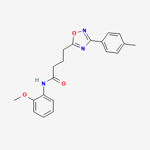 molecular formula C20H21N3O3 B7705741 N-(2-methoxyphenyl)-4-(3-(p-tolyl)-1,2,4-oxadiazol-5-yl)butanamide 