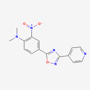 molecular formula C15H13N5O3 B7705745 N,N-dimethyl-2-nitro-4-(3-(pyridin-4-yl)-1,2,4-oxadiazol-5-yl)aniline 