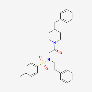 molecular formula C29H34N2O3S B7705753 N-[(2-chlorophenyl)methyl]-2-[N-(2-phenylethyl)4-methylbenzenesulfonamido]acetamide 